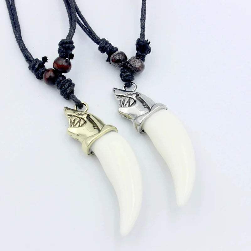 Gold Shark Tooth Pendant Necklace