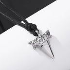 Shark Tooth Pendant Necklace for Men silver