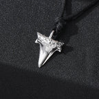 Shark Tooth Pendant Necklace for Men silver