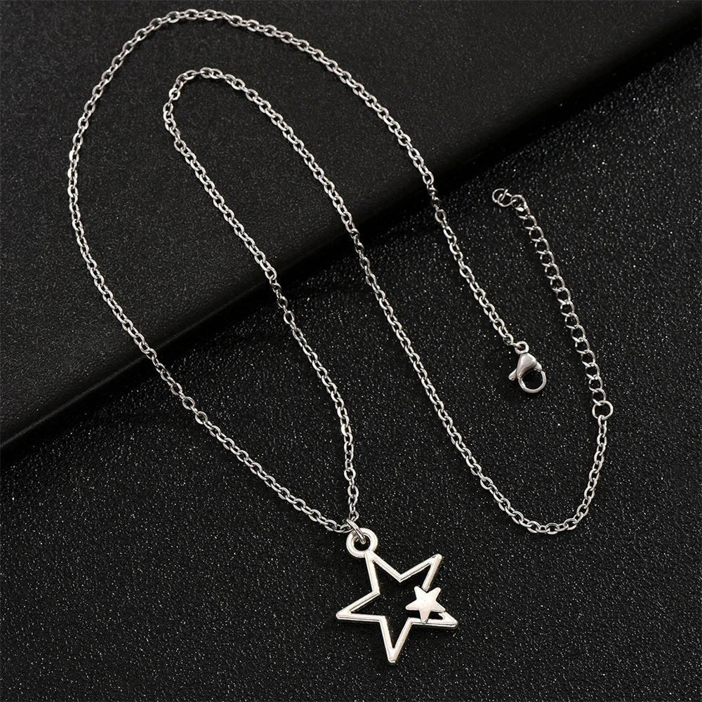 Double Star Pendant Necklace