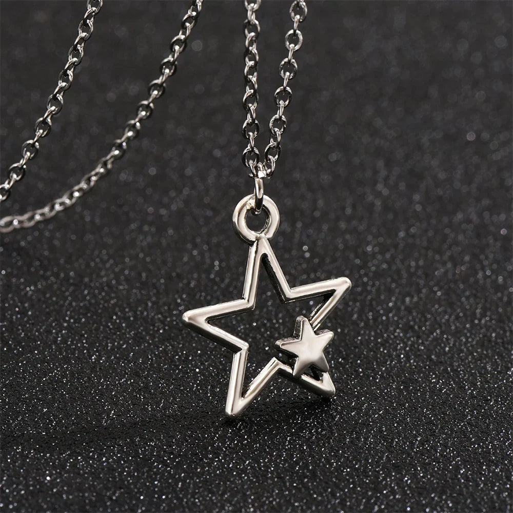 Double Star Pendant Necklace