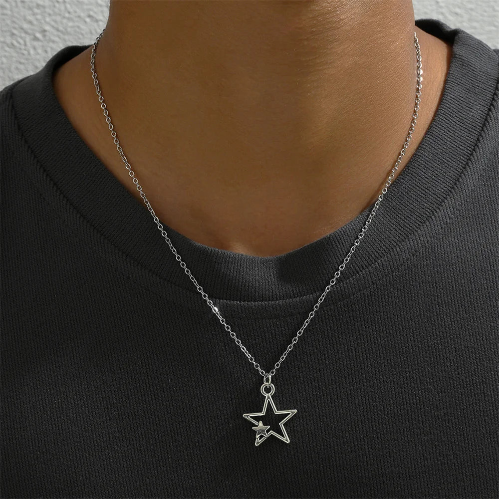 Double Star Pendant Necklace