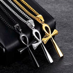 Egyptian Ankh Cross Pendant Necklace Men Women