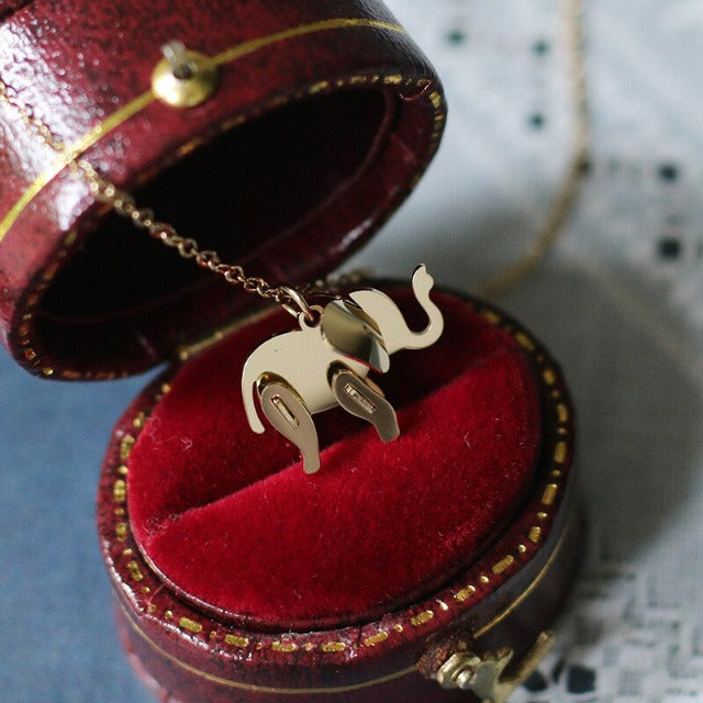 Gold Elephant Pendant Necklace