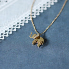 Gold Elephant Pendant Necklace