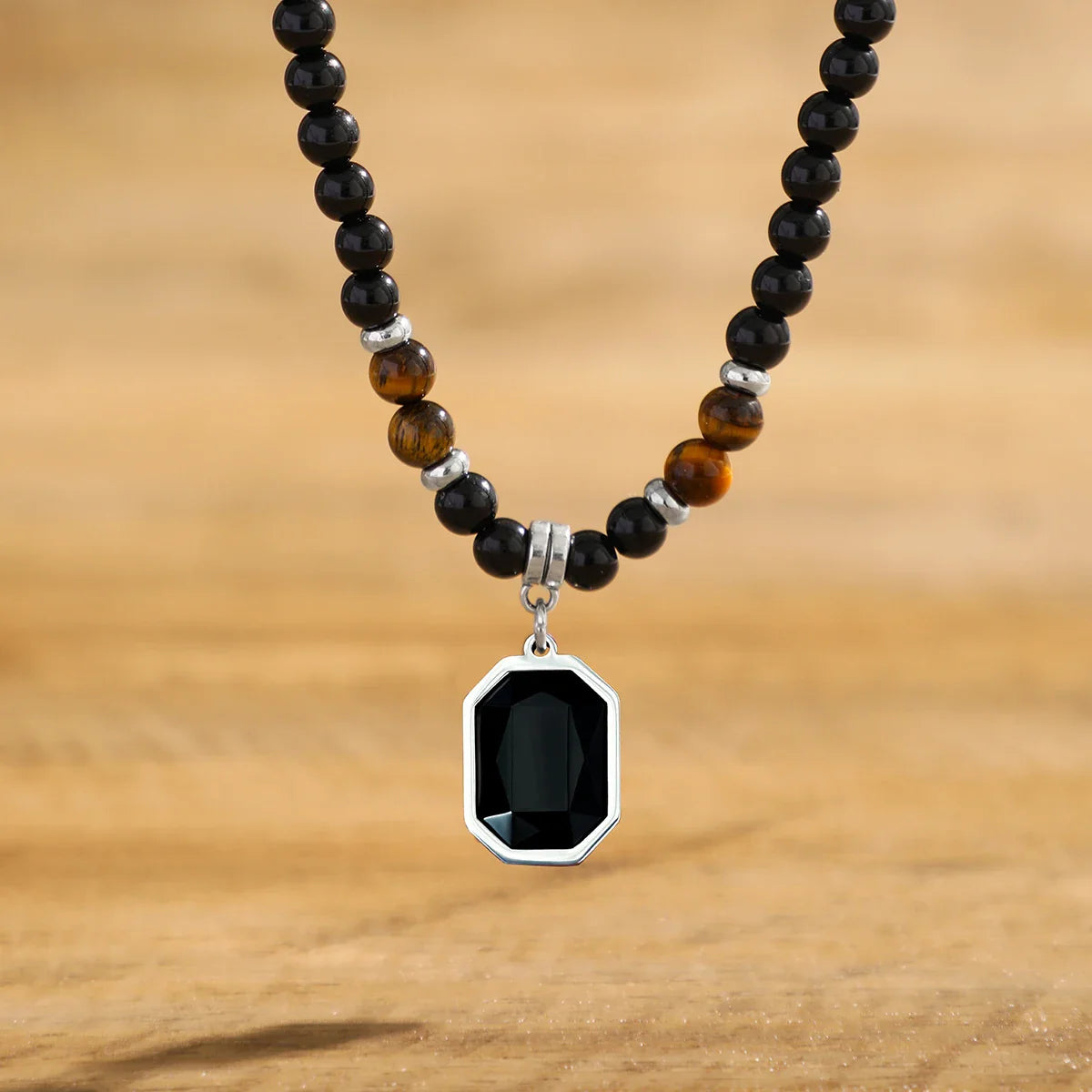 Black Pearl Pendant Necklace for Men