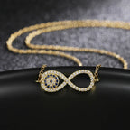 Zircon Pendant Necklace Infinity Symbol