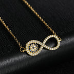Zircon Pendant Necklace Infinity Symbol