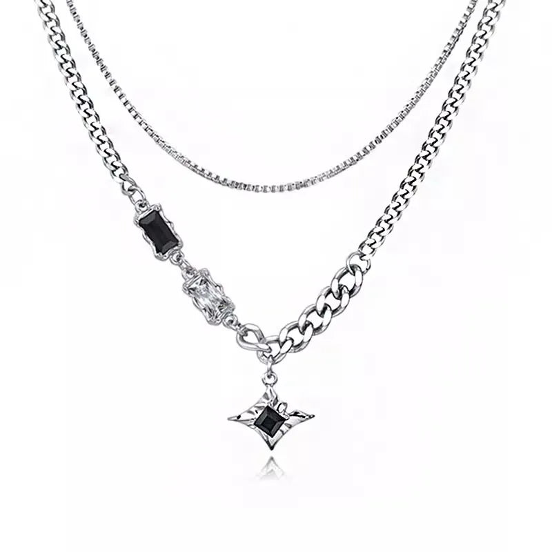 Star Pendant Necklace with Zircon Stone