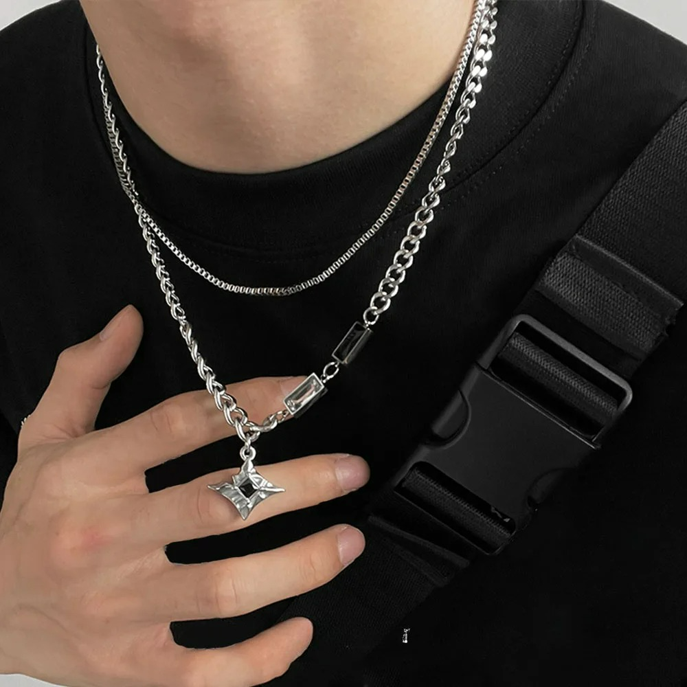 Star Pendant Necklace with Zircon Stone