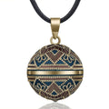 Pregnant Woman Pendant Necklace Mexican Pregnancy Bola blue