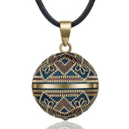 Pregnant Woman Pendant Necklace Mexican Pregnancy Bola blue