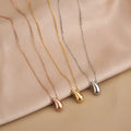 Fine Necklace Pendant Water Drop gold