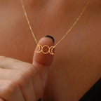 Women's Triple Moon Pendant Necklace Witchcraft Wiccan