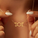 Women's Triple Moon Pendant Necklace Witchcraft Wiccan