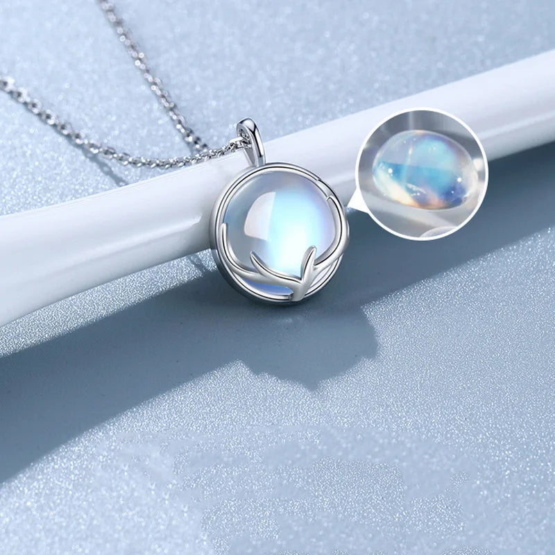 Fertility Pendant Necklace with Zircon Moonstone
