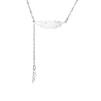 Fine Feather Pendant Necklace style a silver