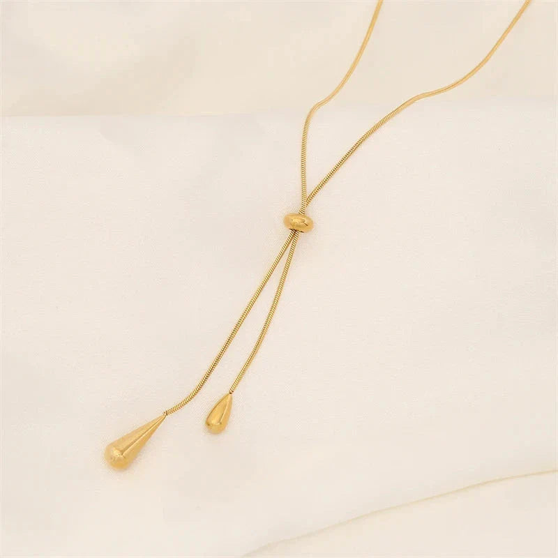 Fine Water Drop Pendant Necklace