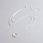 Lotus Flower Pendant Necklace for Women silver