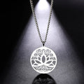 Zen Lotus Flower Pendant Necklace Silver