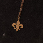Rose Gold Fleur de Lys Necklace & Pendant
