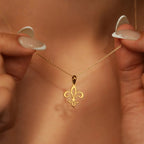 Necklace & Pendant Fleur de Lys Chain & Gold Medallion