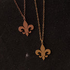 Gold Fleur de Lys Necklace & Pendant