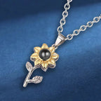 Sunflower Flower Pendant Necklace