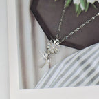Sunflower Flower Pendant Necklace Spinning Anti-Stress Silver