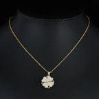 Rotating Zircon Flower Pendant Necklace Anti-Stress Gold