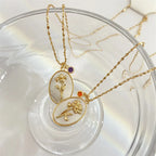 Flower Pendant Necklace Zodiac Sign