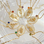 Flower Pendant Necklace Zodiac Sign