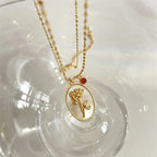 Flower Pendant Necklace Zodiac Sign