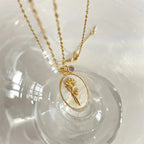 Flower Pendant Necklace Zodiac Sign