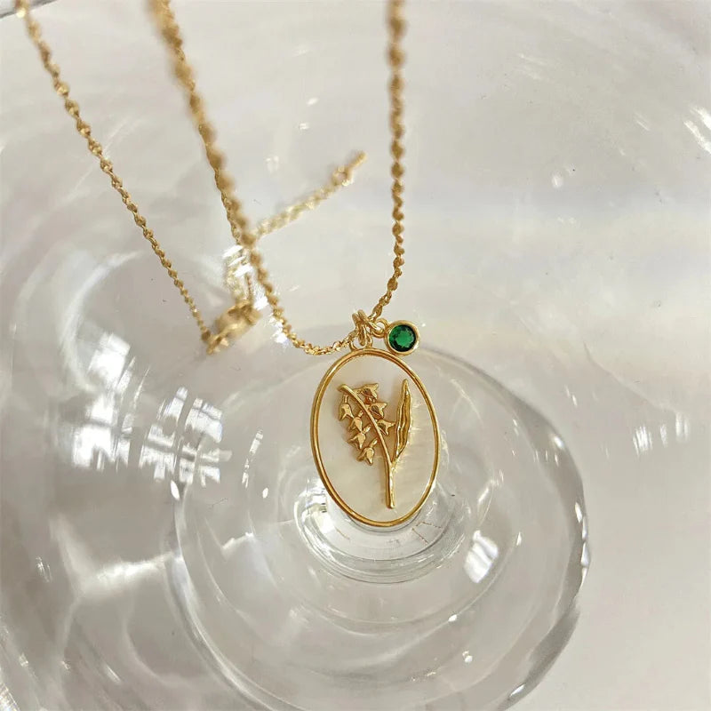 Flower Pendant Necklace Zodiac Sign
