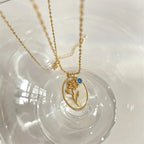 Flower Pendant Necklace Zodiac Sign
