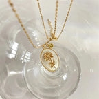 Flower Pendant Necklace Zodiac Sign