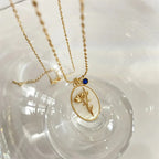 Flower Pendant Necklace Zodiac Sign