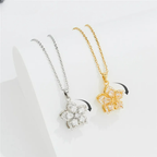 Rotating Flower Pendant Necklace Anti-Stress gold