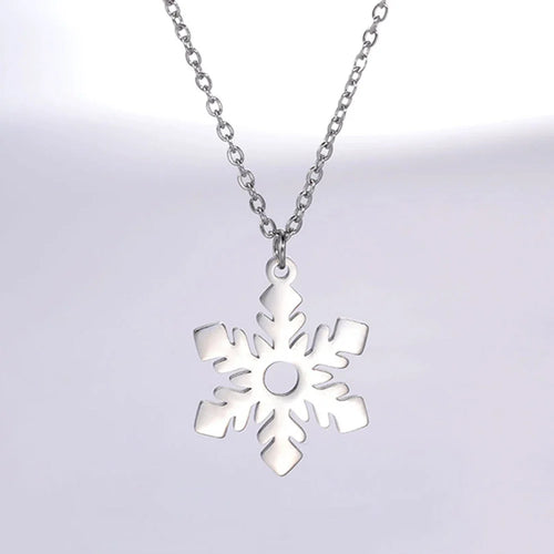 Silver Snowflake Pendant Necklace