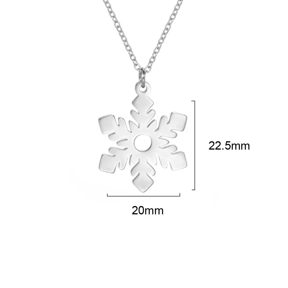 Silver Snowflake Pendant Necklace