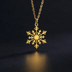 Winter Snowflake Pendant Necklace gold