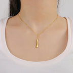 Asymmetric Water Drop Pendant Necklace gold
