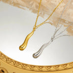Asymmetric Water Drop Pendant Necklace gold