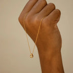 Water Drop Pendant Necklace with Zircon Pearl Gold