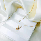 Water Drop Pendant Necklace with Zircon Pearl Gold