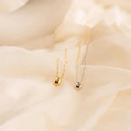 Water Drop Pendant Necklace with Zircon Pearl Silver