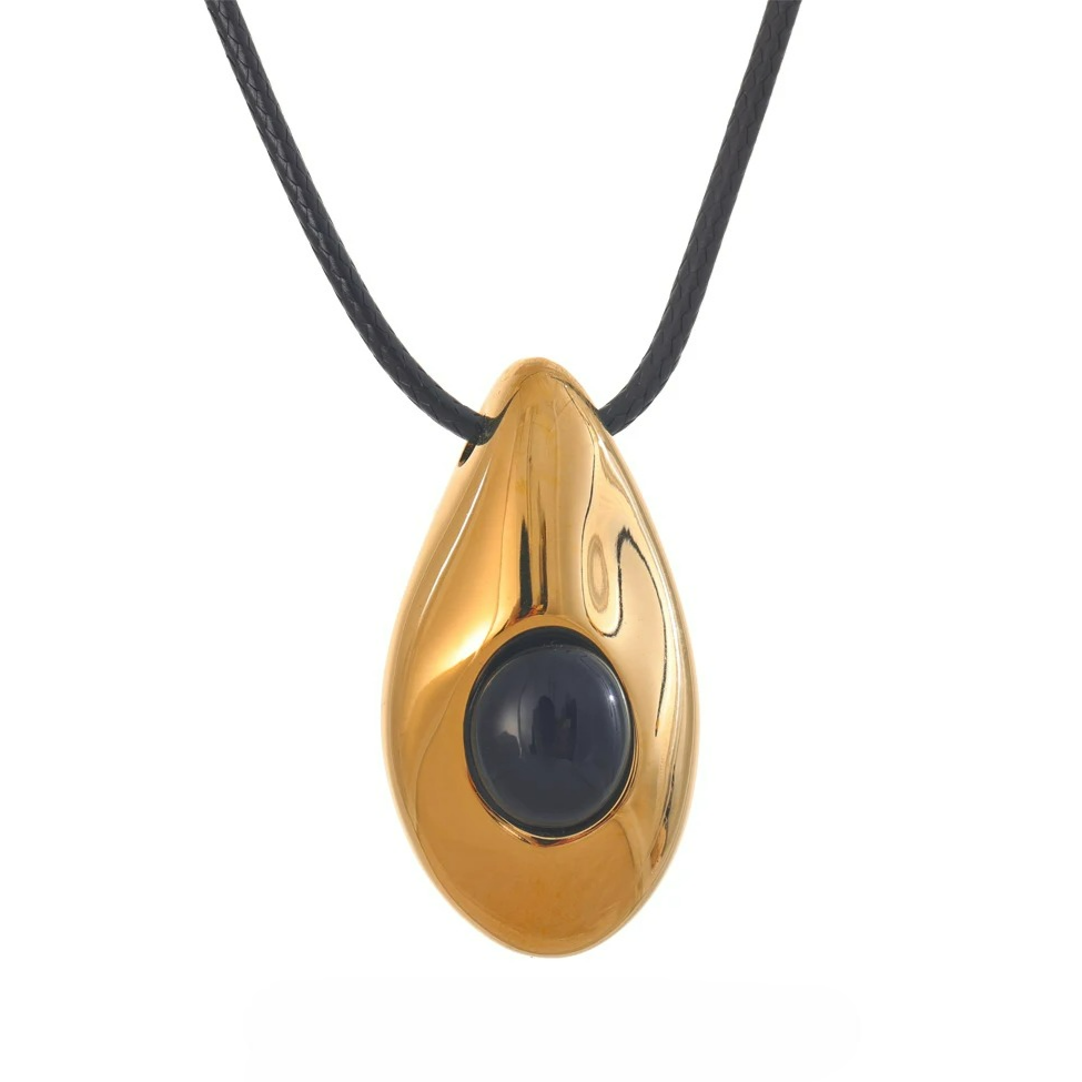 Bohemian Style Gold Water Drop Pendant Necklace