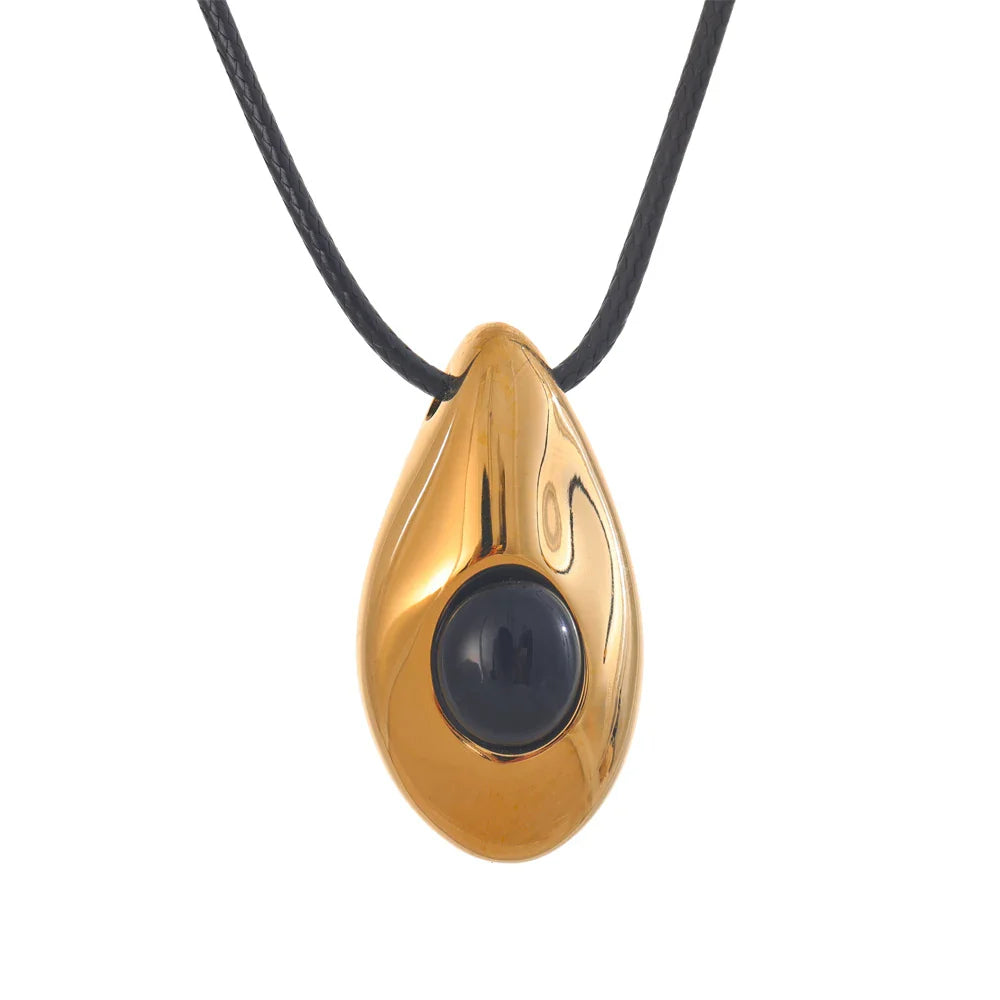 Bohemian Style Gold Water Drop Pendant Necklace