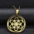 Men's Women's Life Seed Pendant Necklace gold